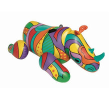 Load image into Gallery viewer, Charge into Summer Fun: Adult Giant Inflatable Ride-On Rhino Pool Floats - Full Printing for Wild Adventures!"