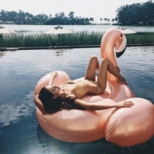 Load image into Gallery viewer, "Sleek Rose Gold Flamingo: Graceful Elegance in Motion